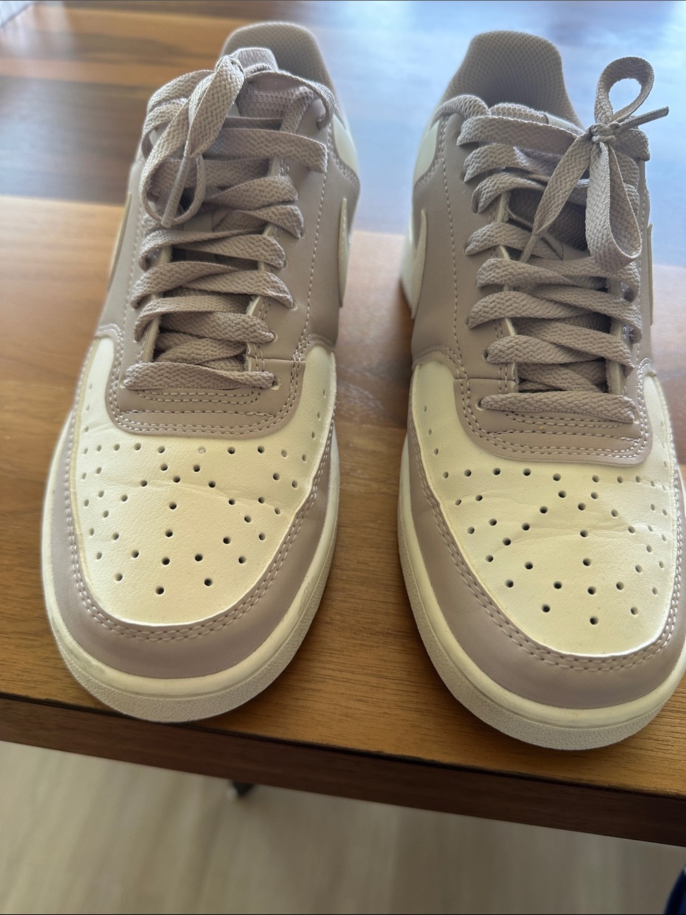 Nike Low-Top Sneakers in Cream & Light Taupe - Picture 2 of 8